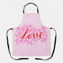 Search for romantic couple aprons Red