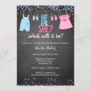 Search for chalkboard gender reveal invitations Pink and blue