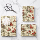 Search for santas sleigh wrapping paper Vintage