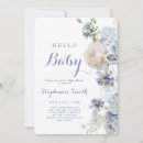 Search for floral baby boy shower invitations Dusty blue floral