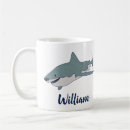 Search for ocean fish mugs Great white shark