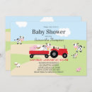 Search for red tractor baby shower invitations Farm animals
