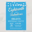 Search for light blue 18th birthday invitations String lights