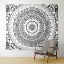 Search for black and white mandala tapestries Abstract