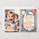 Search for wild one girl birthday invitations Party