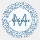 Search for vintage pattern stickers Blue and white