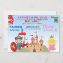 Search for knight birthday invitations Knight and princess