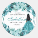 Search for teal blue sweet 16 party stickers Quinceanera