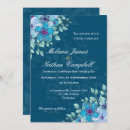 Search for blue flower border wedding invitations Watercolor