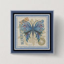 Search for blue butterfly badges Vintage