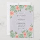 Search for peach and mint green wedding invitations Watercolor