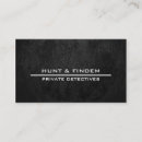 Search for private detective business cards Black
