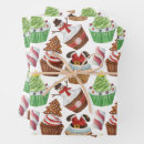 Search for christmas cupcake wrapping paper Watercolor