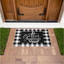 Search for black and white checkered doormats For her