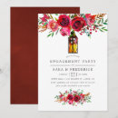 Search for watercolor floral engagement party invitations Burgundy