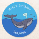 Search for whales coasters Illustration