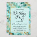 Search for mint green birthday invitations Gold