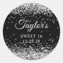 Search for silver and black stickers Sweet 16