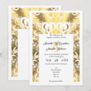 Search for gold filigree wedding invitations White and gold