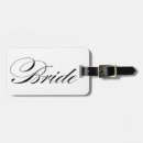 Search for script font luggage tags Bride