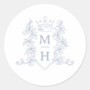 Search for silver monogram wedding stickers White