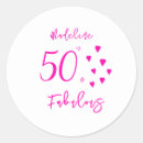 Search for pink black birthday stickers Fiftieth