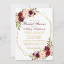 Search for burgundy red bridal shower invitations Rustic