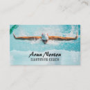 Search for swim instructor business cards Blue
