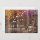 Search for gold confetti bridal shower invitations Rustic
