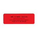 Search for red return address labels Minimalist