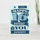 Search for boys 16th birthday cards Blue