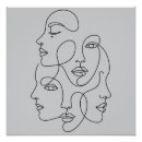 Search for minimalist face art One line