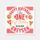 Search for pizza napkins First birthday