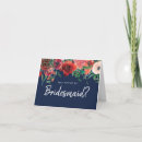 Search for floral bridesmaid cards Burgundy