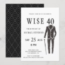 Search for formal 40th birthday invitations Black and white