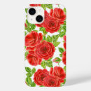 Search for red roses pattern iphone cases Watercolor