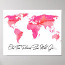 Search for pink world map posters Inspirational