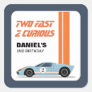 Search for blue race car stickers Two fast
