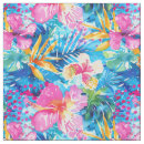 Search for tropical flowers fabric Watercolor