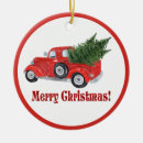 Search for red truck christmas tree decorations Trendy