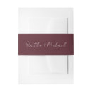 Search for wedding invitation belly bands Burgundy