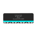 Search for turquoise and black return address labels Vintage