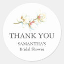 Search for bridal shower floral stickers Thank you