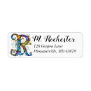Search for r monogram return address labels Watercolor