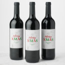 Search for merry christmas wine labels Red and green