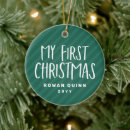Search for stripe christmas tree decorations Baby's first christmas