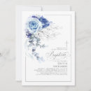 Search for blue and silver christening invitations Leaves