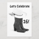 Search for cowgirl sweet 16 invitations Cowboy boots