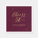 Search for cheers to 50 years napkins Gold