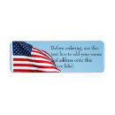 Search for red white and blue return address labels America